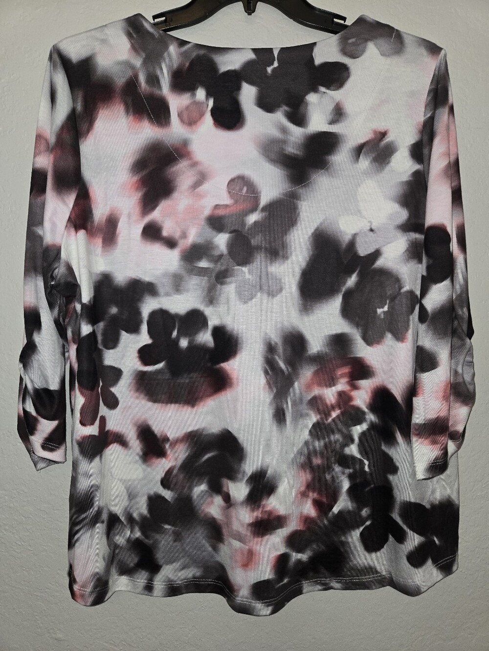 Allison Daley Pink & Black Floral Crochet-Trim Blouse NWT - Picture 3 of 3